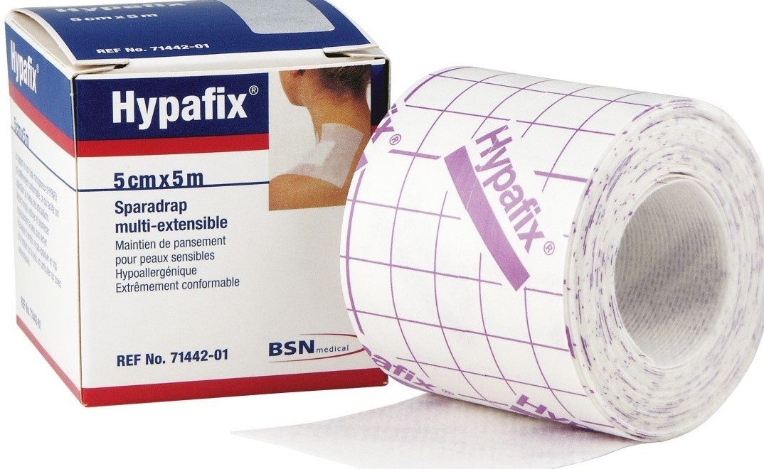 BANDE ADHESIVE EXTENSIBLE HYPOALLERGENIQUE 5 cm X 10 m